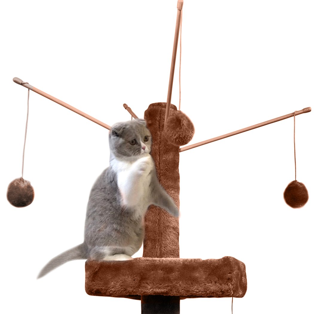 PaWz 2.1M Cat Scratching Post Tree featuring plush velvet cover and natural sisal posts, designed for climbing and scratching.